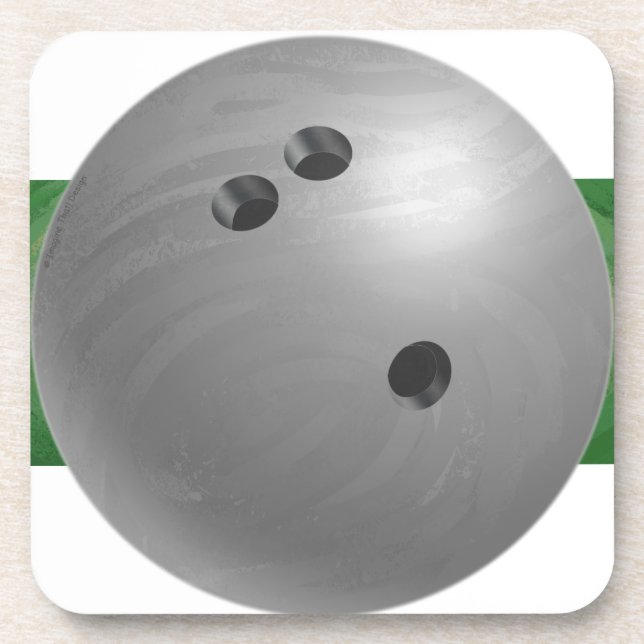 Bowling Ball Gray Coaster (Front)