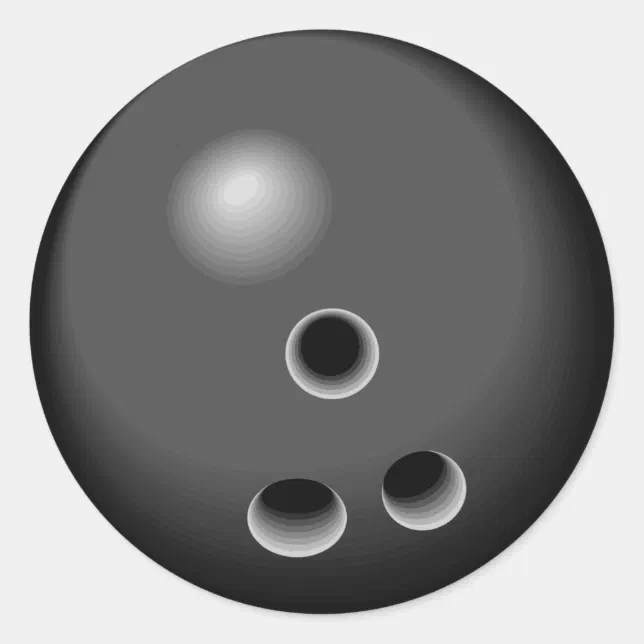 Bowling ball gray drawing classic round sticker | Zazzle