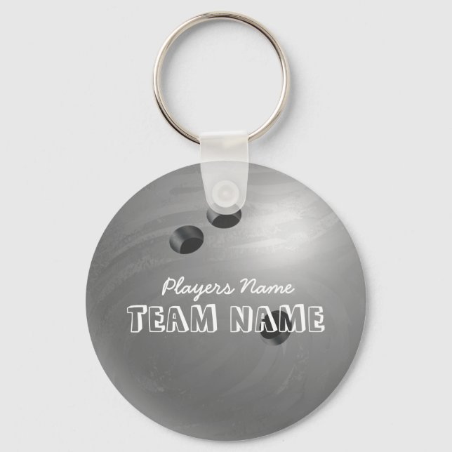 Bowling Ball Gray Keychain (Front)