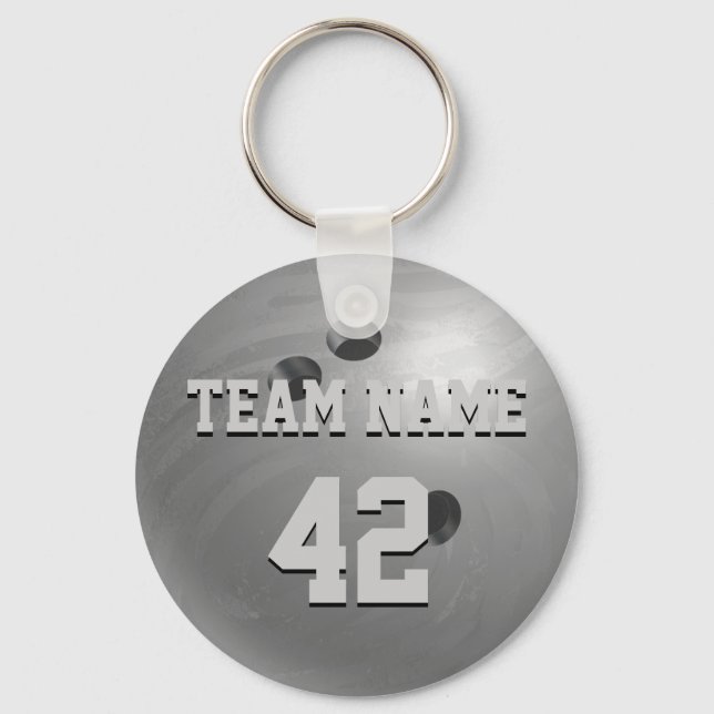 Bowling Ball Gray Keychain (Front)
