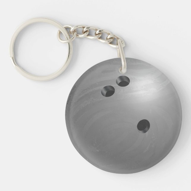 Bowling Ball Gray Keychain (Front)