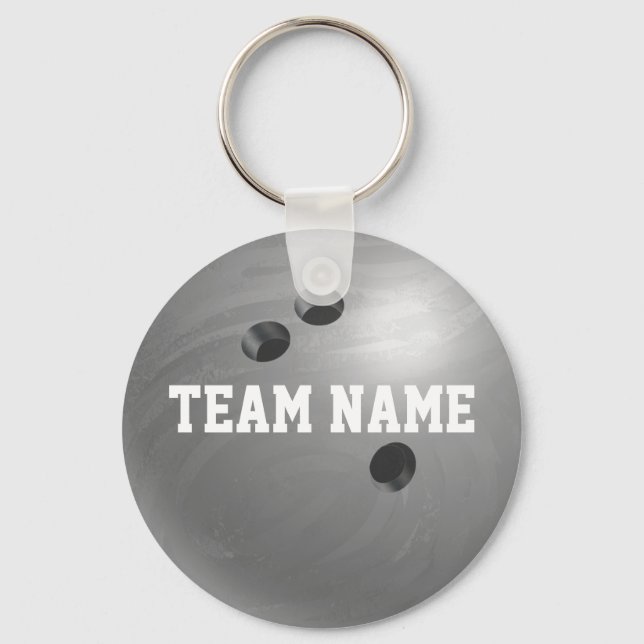 Bowling Ball Gray Keychain (Front)