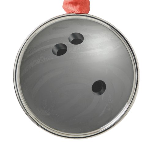 Bowling Ball Gray Metal Ornament