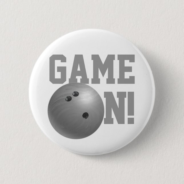 Bowling Ball Gray Pinback Button (Front)