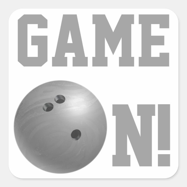 Bowling Ball Gray Square Sticker (Front)