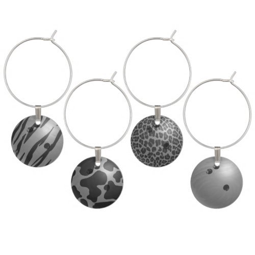 Bowling Ball Gray Wine Charm