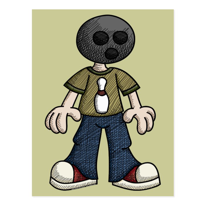 Bowling Ball Head Postcard