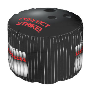 Bowling Ball in Black & White Sport Pattern Pouf