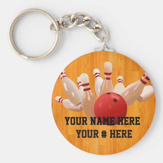 Bowling Ball Keychain Personalize YOUR NAME ID Tag
