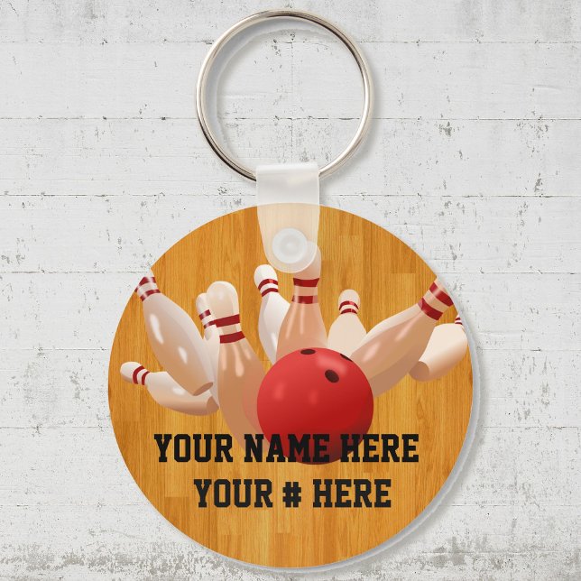 Bowling Ball Keychain Personalize YOUR NAME ID Tag (Creator Uploaded)