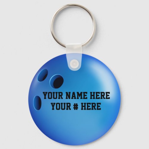 Bowling Ball Keychain Personalize YOUR NAME ID Tag