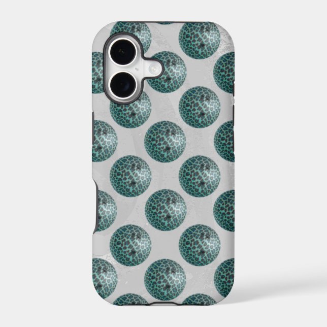 Bowling Ball Leopard Teal Iphone Case (Back)
