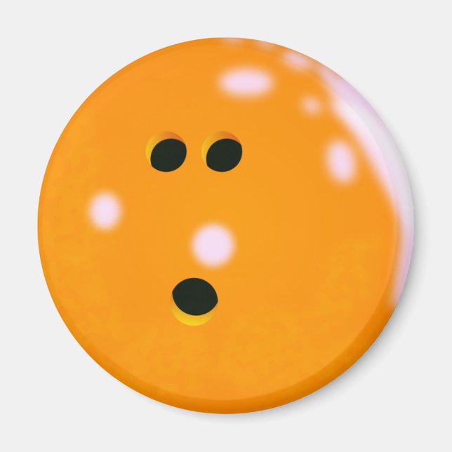 Bowling Ball (Orange) Magnet (Front)