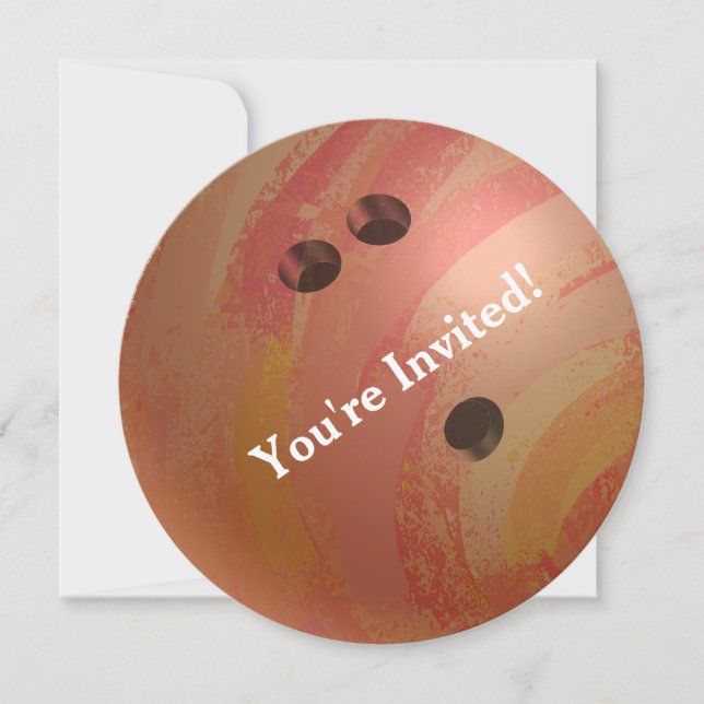 Bowling Ball Orange Party Invitation (Front)