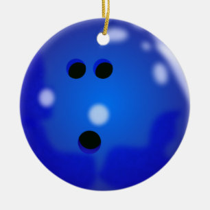 Bowling Ball Ornament (Blue)