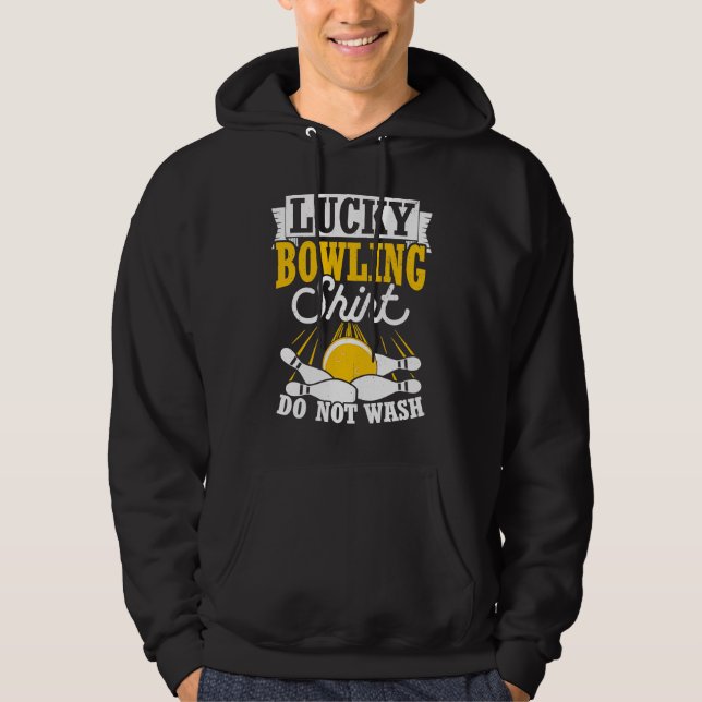 Bowling Ball Pin Bowler Strike Bowling Fanatic Bow Hoodie (Front)