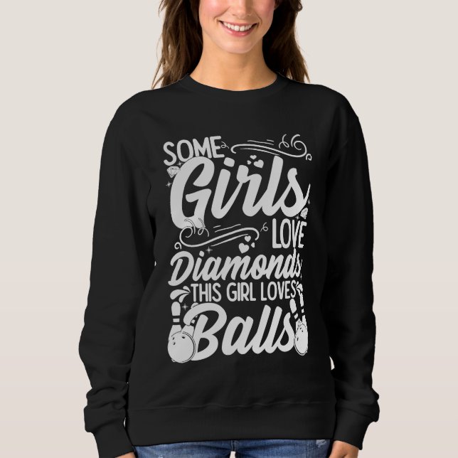 Bowling Ball Pin Bowler Strike Bowling Fanatic Bow Sweatshirt (Front)