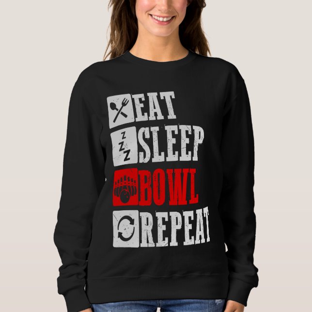 Bowling Ball Pin Bowler Strike Bowling Fanatic Bow Sweatshirt (Front)
