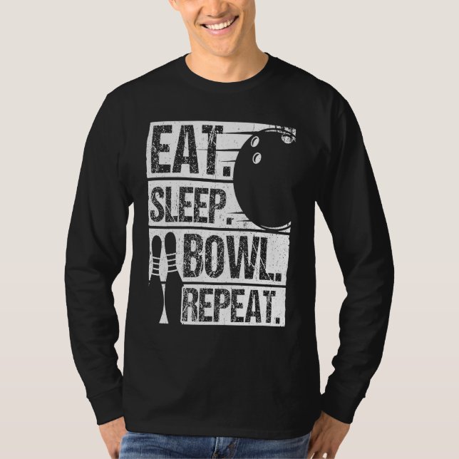Bowling Ball Pin Bowler Strike Bowling Fanatic Bow T-Shirt (Front)