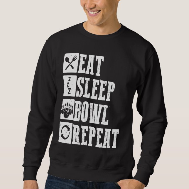 Bowling Ball Pin Bowler Strike Bowling Team Bowlin Sweatshirt (Front)