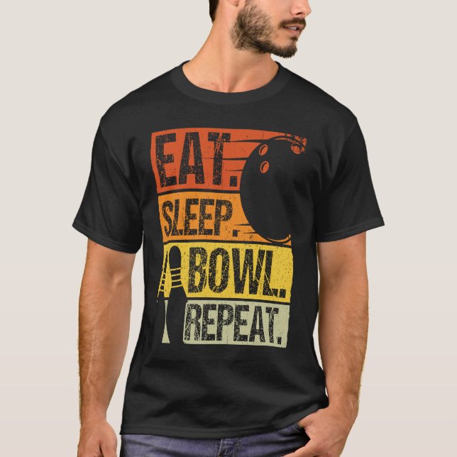 Bowling Ball Pin Bowler Strike Bowling Team Bowlin T-Shirt (Front)