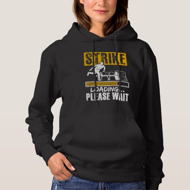 Bowling Ball Pin Bowler Strike Team Bowling Alley  Hoodie (Front)
