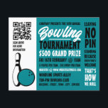 Bowling Ball & Pin, Ten-Pin Bowling Tournament Flyer<br><div class="desc">Bowling Ball & Pin,  Ten-Pin Bowling Tournament Advertising Flyers By The Business Card Store.</div>