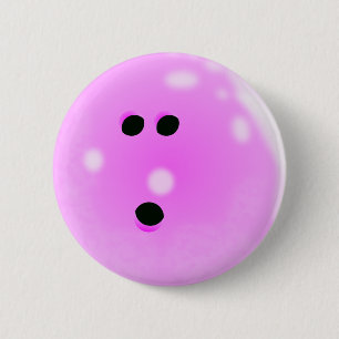 Bowling Ball (Pink) Button