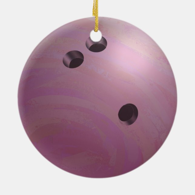 Bowling Ball Pink Ceramic Ornament (Back)