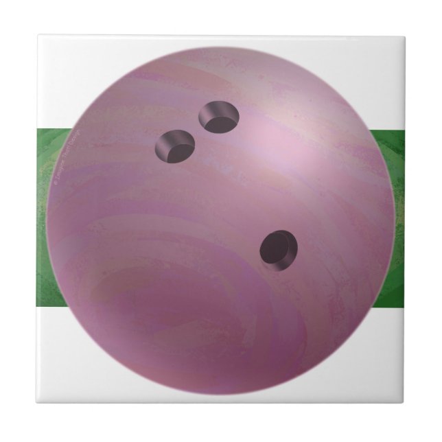 Bowling Ball Pink Ceramic Tile (Front)