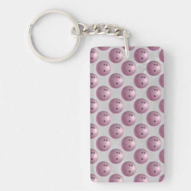 Bowling Ball Pink Keychain (Front)