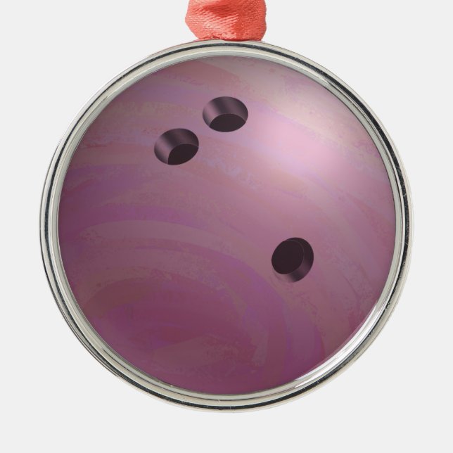 Bowling Ball Pink Metal Ornament (Front)