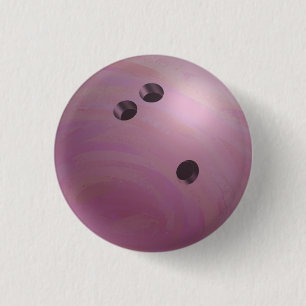Bowling Ball Pink Pinback Button