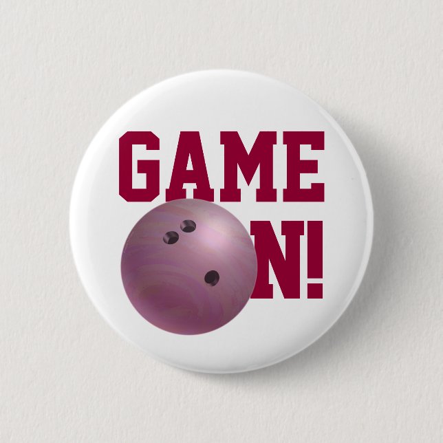 Bowling Ball Pink Pinback Button (Front)