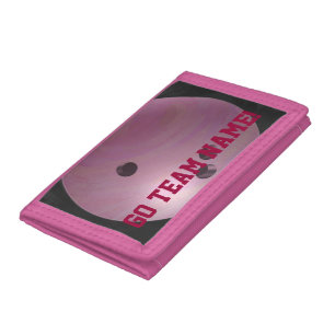 Bowling Ball Pink Tri-fold Wallet