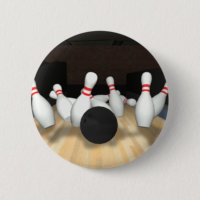 Bowling Ball & Pins: 3D Model: Button (Front)