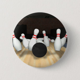 Bowling Ball & Pins: 3D Model: Button