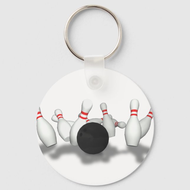 Bowling Ball & Pins: 3D Model: Keychain (Front)