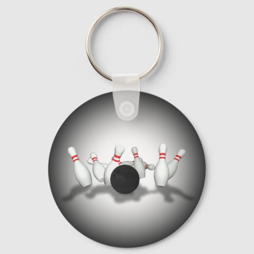 Bowling Ball  Pins 3D Model Keychain