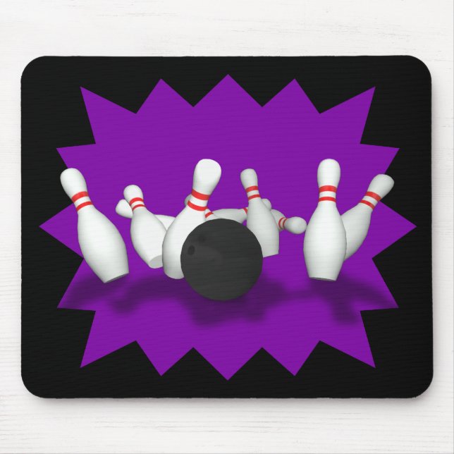 Bowling Ball & Pins: 3D Model: Mousepad (Front)