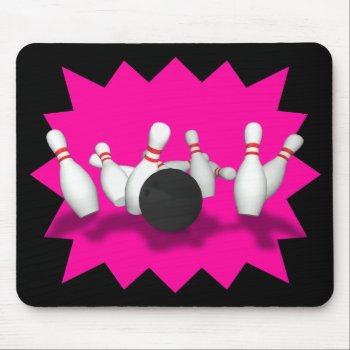 Bowling Ball & Pins: 3d Model: Mousepad by spiritswitchboard at Zazzle