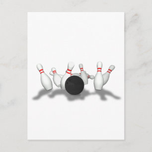 Bowling Ball & Pins: 3D Model: Postcard