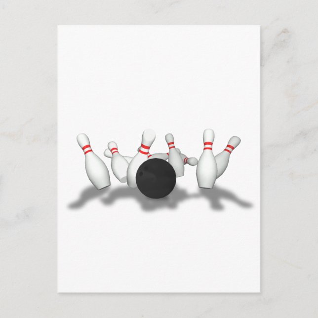 Bowling Ball & Pins: 3D Model: Postcard (Front)