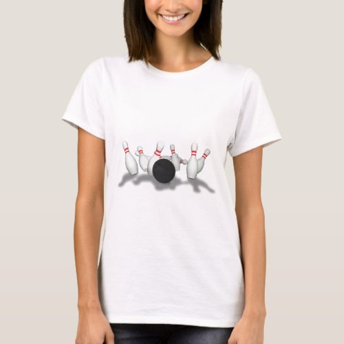 Bowling Ball  Pins 3D Model T_Shirt