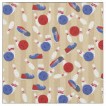 Bowling Ball, Pins and Shoes Patterned Fabric