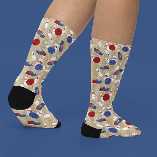 Bowling Ball Pins and Shoes Patterned Socks