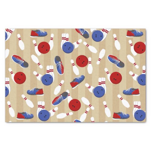Bowling Ball Pins and Shoes Patterned Tissue Paper