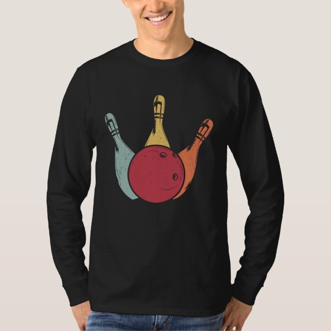 Bowling Ball Pins Bowler Strike Bowling Legend Bow T-Shirt (Front)