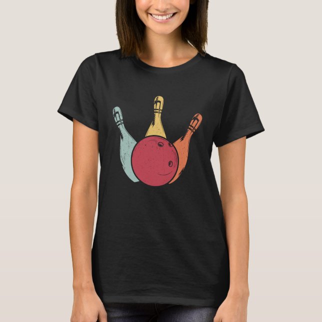 Bowling Ball Pins Bowler Strike Bowling Legend Bow T-Shirt (Front)