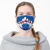 Bowling Ball Pins Design Face Mask (Worn)